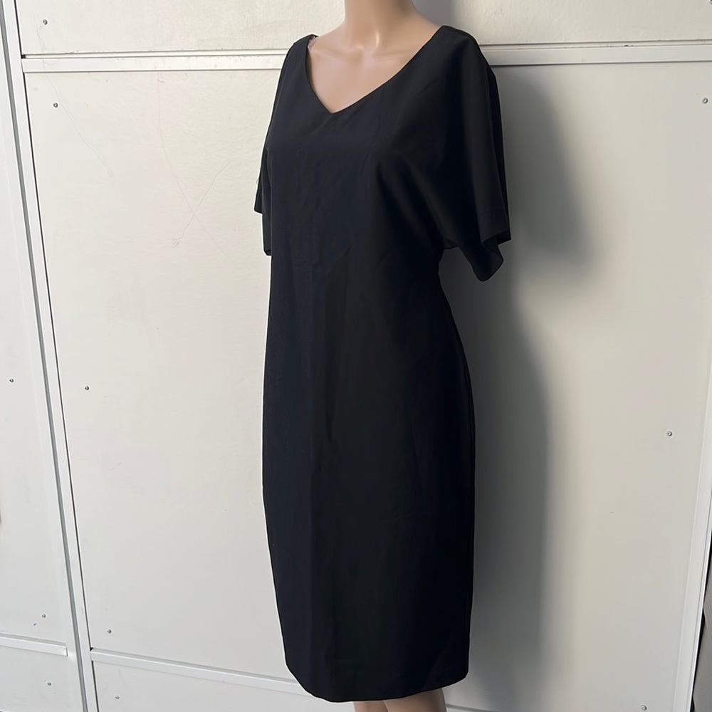 Boat Sleeve V Neck Midi Sheath Dress size medium